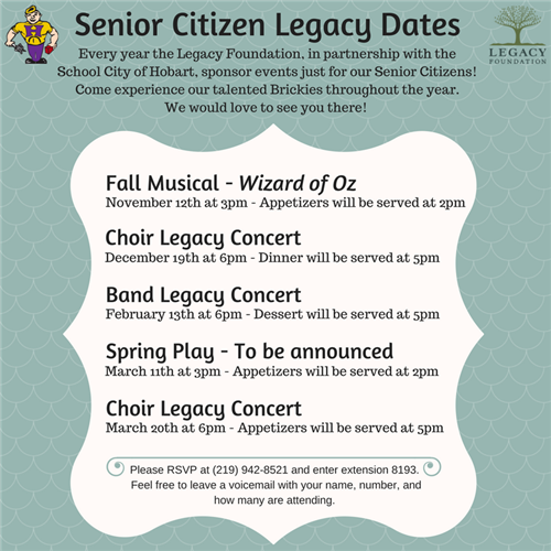 Legacy Foundation Events for our Senior Citizens 